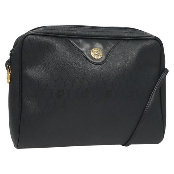 DIOR Honeycomb Canvas Shoulder Bag Pvc Navy Gold - Picture 1 of 12